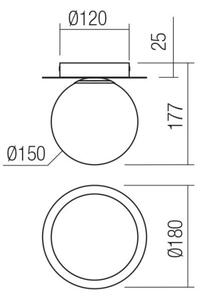 Redo 01-3129 - Φωτιστικό οροφής HAIKU 1xE14/28W/230V μαύρο