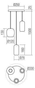 Redo 01-3480 - Κρεμαστό φωτιστικό οροφής BOOM 3xGU10/10W/230V μαύρο/πράσινο/καφέ