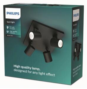 Philips - Φωτιστικό σποτ RUNNER 4xGU10/20W/230V μαύρο