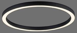 PURE LED φωτιστικό οροφής Lines, Ø 70 cm, ανθρακί, CCT, τηλεχειριστήριο, ρυθμιζόμενος, Μαύρο, Σαλόνι / τραπεζαρία, Μέταλλο, σύγχρονο