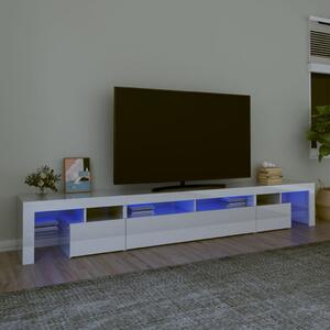 VidaXL Έπιπλο Τηλεόρασης με LED Γυαλιστερό Λευκό 260x36,5x40 εκ