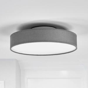 Lindby LED φωτιστικό οροφής Saira, Ø 30 cm, γκρι, ύφασμα