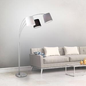 JUST LIGHT. GmbH Φωτιστικό δαπέδου Melvin, τρίφωτο, μαύρο/γκρι/λευκό, Μεταλλικό, Σαλόνι / τραπεζαρία, Μέταλλο, σύγχρονο, Μόνιμη αψίδα