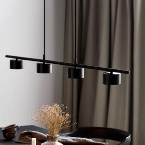 Nordlux Clyde LED κρεμαστό φωτιστικό, τετράφωτο, ίσιο, ρυθμιζόμενος, Μαύρο, Σαλόνι / τραπεζαρία, Μέταλλο, σύγχρονο