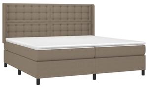 VidaXL Κρεβάτι Boxspring με Στρώμα Taupe 200x200 εκ. Υφασμάτινο
