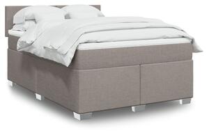 VidaXL Κρεβάτι Boxspring με Στρώμα Taupe 140x200 εκ. Υφασμάτινο