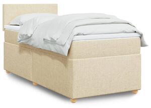 VidaXL Κρεβάτι Boxspring με Στρώμα Κρεμ 90x200 εκ.Υφασμάτινο