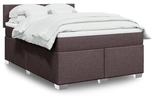 VidaXL Κρεβάτι Boxspring με Στρώμα Σκούρο Καφέ 140x200 εκ Υφασμάτινο