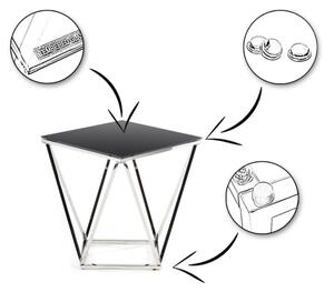 Τραπεζάκι σαλονιού DIAMANTA 50x50 cm χρώμιο/μαύρο