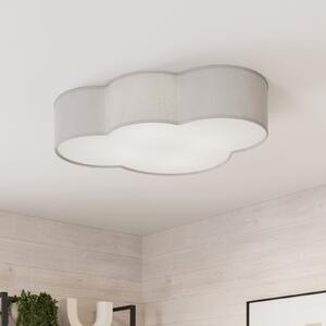 TK Lighting Φωτιστικό οροφής Cloud από ύφασμα, μήκος 62 cm, γκρι, ρυθμιζόμενος, Γκρι, Σαλόνι / τραπεζαρία, Ύφασμα / Κλωστοϋφαντουργία, Νεανική διαβίωση