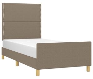 VidaXL Σκελετός Κρεβατιού Χωρίς Στρώμα Taupe 90x200 εκ. Υφασμάτινο