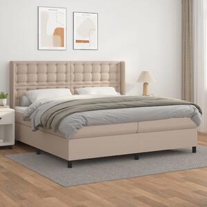 VidaXL Κρεβάτι Boxspring με Στρώμα Καπουτσίνο 200x200εκ.από Συνθ.Δέρμα