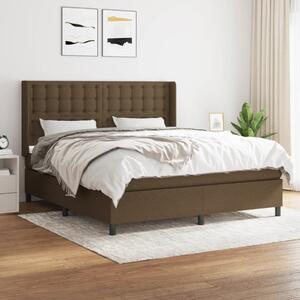 VidaXL Κρεβάτι Boxspring με Στρώμα Σκούρο Καφέ 160x200 εκ Υφασμάτινο