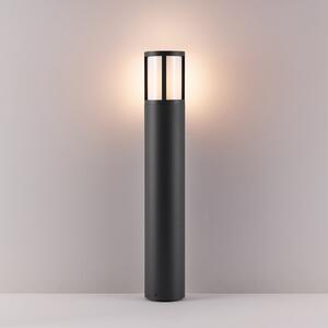 Deko-Light Facado II φωτιστικό μονοπατιών, ύψος 65 cm, στρογγυλό, σκούρο γκρι/οπάλ, ρυθμιζόμενος, Γκρι, Αλουμίνιο