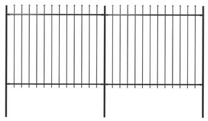 VidaXL Κάγκελα Περίφραξης με Λόγχες Μαύρα 3,4 x 1,5 μ. από Χάλυβα
