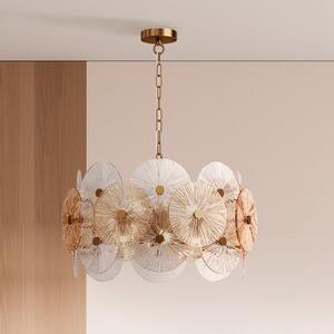 Maytoni κρεμαστό φωτιστικό Aster, γυαλί, Ø 62.6 cm, 8 x E14, ρυθμιζόμενος, Χρυσό / Ορείχαλκου, Σαλόνι / τραπεζαρία, Γυαλί