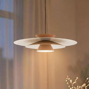 Lucande LED κρεμαστό φωτιστικό Livie, μπεζ, αλουμίνιο, Ø 50 cm, ρυθμιζόμενος, Μπεζ, Σαλόνι / τραπεζαρία, Αλουμίνιο, σύγχρονο