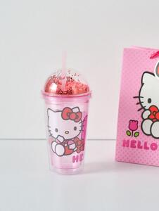 Sinsay - Κούπα με καπάκι και καλαμάκι Hello Kitty - πολυχρωμο