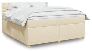 VidaXL Κρεβάτι Boxspring με Στρώμα Κρεμ 180x200 εκ. Υφασμάτινο