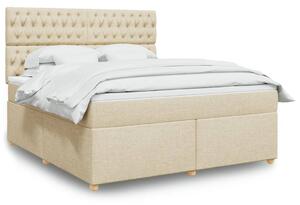 VidaXL Κρεβάτι Boxspring με Στρώμα Κρεμ 180x200 εκ. Υφασμάτινο