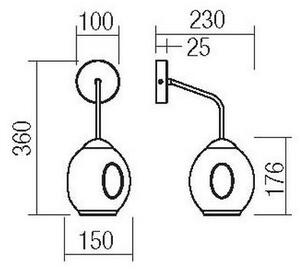 Redo 01-2618 - Λάμπα τοίχου PIERCE 1xE27/42W/230V μαύρο