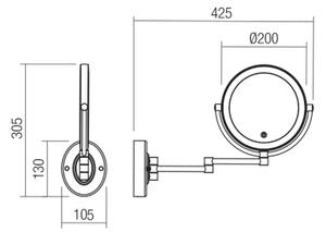 Redo 01-3088-LED Dimming καθρέπτης μακιγιάζ SELFIE LED/7W/230V 3000/4000/6000K μαύρο