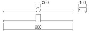 Redo 01-4036 - Φωτισμός καθρέφτη μπάνιου LED ROW LED/18W/230V IP44 μαύρο