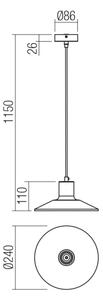 Redo 01-4054 - Κρεμαστό φωτιστικό οροφής FRESNO 1xE27/42W/230V διάμετρος 24 cm