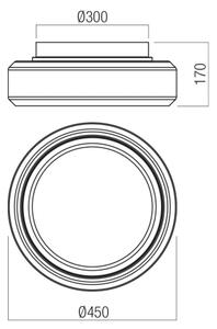 Redo 01-3590 - Φωτιστικό οροφής LED SOLERA LED/36W/230V CRI 93 3000/4000K 45 cm