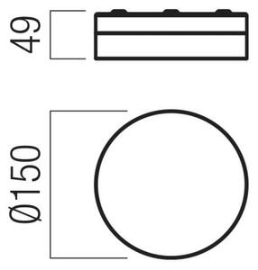 Redo 01-3733 - Φωτιστικό οροφής LED FRISBI LED/8W/230V IP44 μαύρο