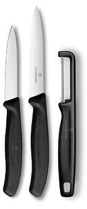 Σετ Μαχαίρια Γενικής Χρήσης & Αποφλοιωτής Victorinox Swiss Classic με μήκος λεπίδας 8cm και 10cm - Black - 3 τεμάχια