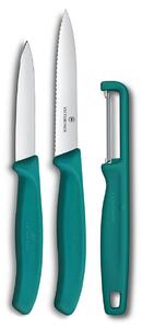 Σετ Μαχαίρια Γενικής Χρήσης & Αποφλοιωτής Victorinox Swiss Classic με μήκος λεπίδας 8cm και 10cm - Green - 3 τεμάχια