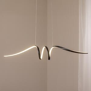 Milagro Lighting LED κρεμαστή λάμπα Loop, μέταλλο, μαύρο-χρώμιο, 4.000 K, Μαύρο, Σαλόνι / τραπεζαρία, Μέταλλο, σύγχρονο