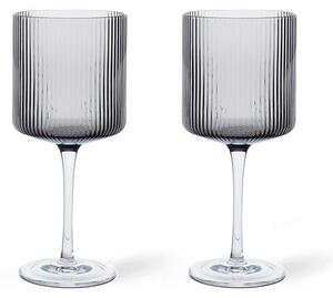 Ferm LIVING - Ripple Κόκκινο Wine Glasses Set of 2 Smoked Γκρι ferm LIVING