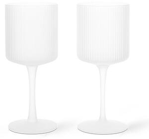 Ferm LIVING - Ripple Λευκό Wine Glasses Set of 2 Frosted ferm LIVING