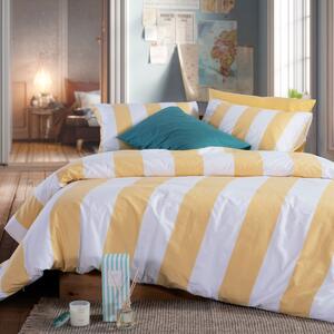Σεντόνια Μονά (Σετ) Nef-Nef Homeware Casual Vertia Yellow Κίτρινο,Λευκό ΧΩΡΙΣ ΛΑΣΤΙΧΟ 170x270
