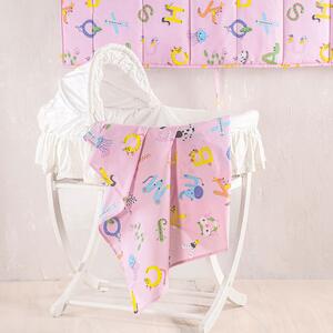 Σεντόνι Λίκνου Επίπεδο (80x110) Rythmos Baby Letterland Pink