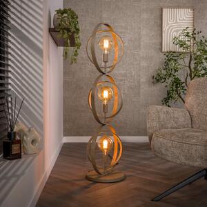 Zijlstra Φωτιστικό δαπέδου Turn Around, μπεζ, 3 λάμπες, ύψος 124 cm, E27, Μπεζ, Σαλόνι / τραπεζαρία, Μέταλλο, σύγχρονο