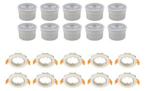 PRIOS Prios Εντοιχισμένος σποτ οροφής Fibur με μονάδα LED, μπεζ, σετ 10 τεμαχίων, ρυθμιζόμενος, Μπεζ, Σαλόνι / τραπεζαρία, Μέταλλο, σύγχρονο
