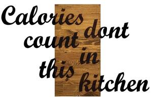 Διακοσμητικό Τοίχου Calories Dont Count in This Kitchen 899SKL2188 98x3x58cm Walnut-Black Wallity