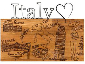 Διακοσμητικό Τοίχου I Love You Italy 279ENZ1809 58x41cm Walnut-Black Wallity