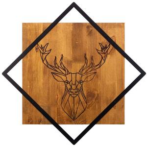 Διακοσμητικό Τοίχου Deer 899SKL2149 54x54cm Walnut-Black Wallity