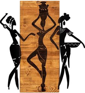 Διακοσμητικό Τοίχου Afrikan 279ENZ1765 54x58cm Walnut-Black Wallity