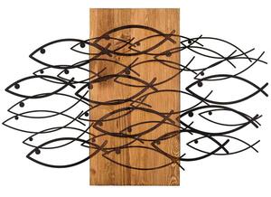 Διακοσμητικό Τοίχου Fish 279ENZ1810 87x58cm Walnut-Black Wallity