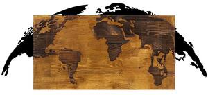 Διακοσμητικό Τοίχου World Map 899SKL1329 35x83cm Walnut-Black Wallity