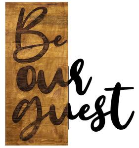 Διακοσμητικό Τοίχου Be Our Guest 899SKL1337 50x58cm Walnut-Black Wallity