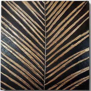 Πίνακας Καμβάς 405HND1265 70x70cm Black-Gold Wallity