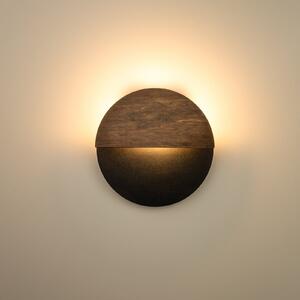SIGMA LED φωτιστικό τοίχου Luna S, μαύρο/wenge, ατσάλι, ξύλο, 3.000 K, Μαύρο, Σαλόνι / τραπεζαρία, Μέταλλο, σύγχρονο