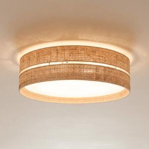 TK Lighting Φωτιστικό οροφής Calma, μπεζ, λινάρι, Ø 60 cm, E27, ρυθμιζόμενος, Μπεζ, Σαλόνι / τραπεζαρία, Άλλα υλικά
