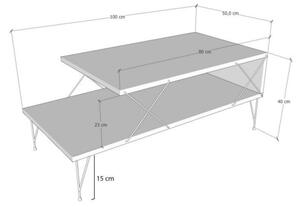 Τραπεζάκι σαλονιού Kalune Design 854KLN2826, 100x50x40 cm, Μοριοσανίδα, Επίστρωση μελαμίνης, λευκό